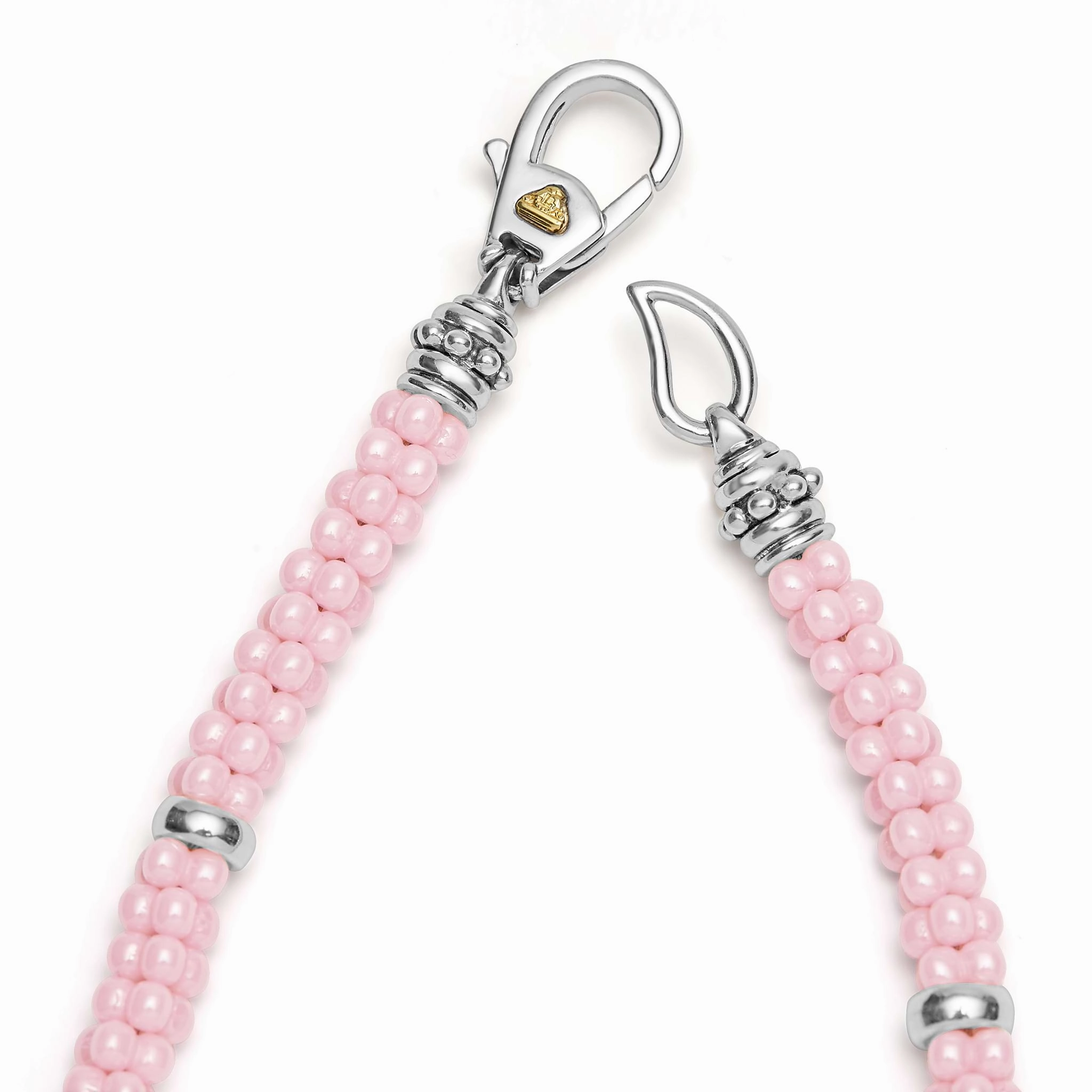 Pink Caviar Pink Five Silver Station Ceramic Bracelet | 5mm