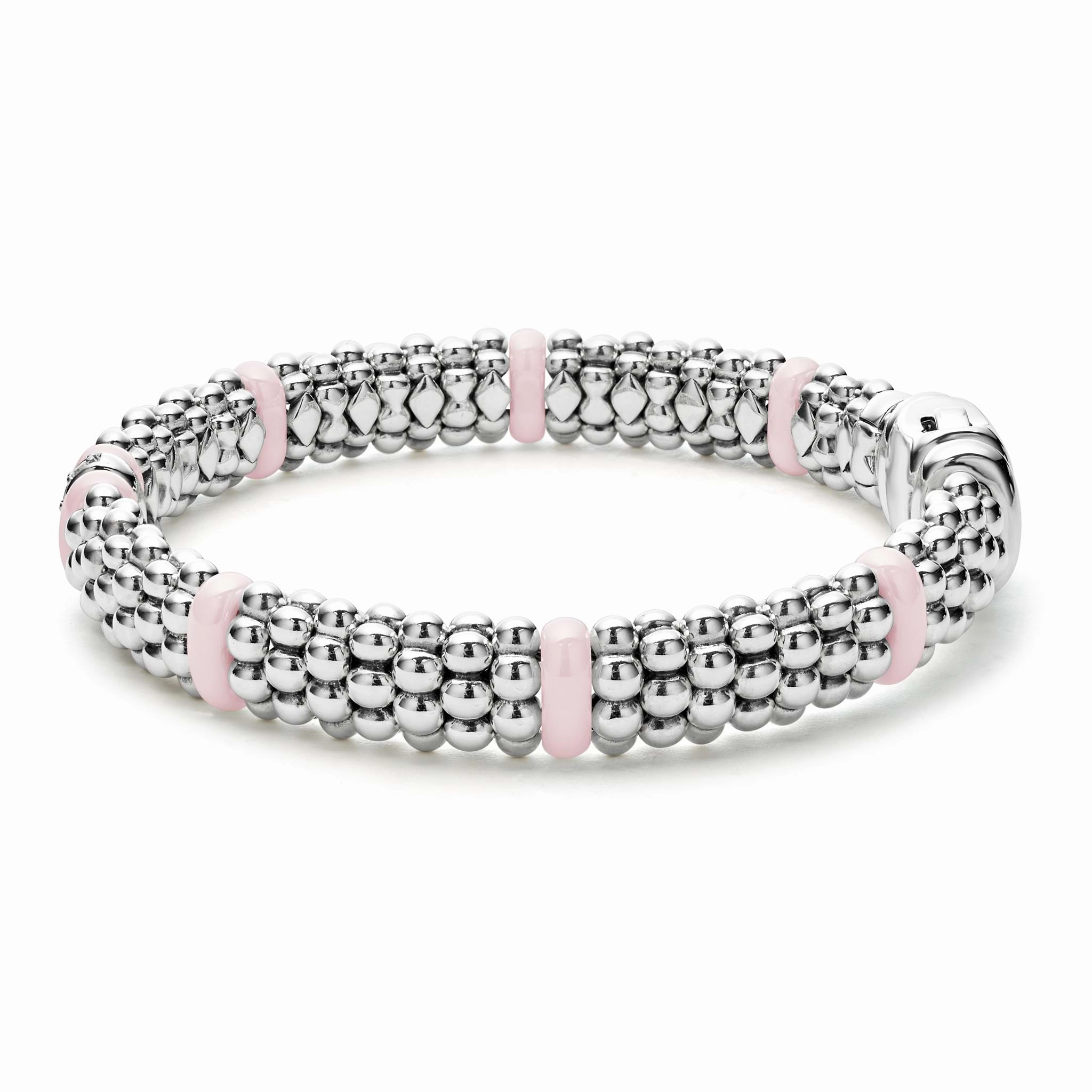 Pink Caviar Pink Single Station Diamond Caviar Bracelet | 9mm