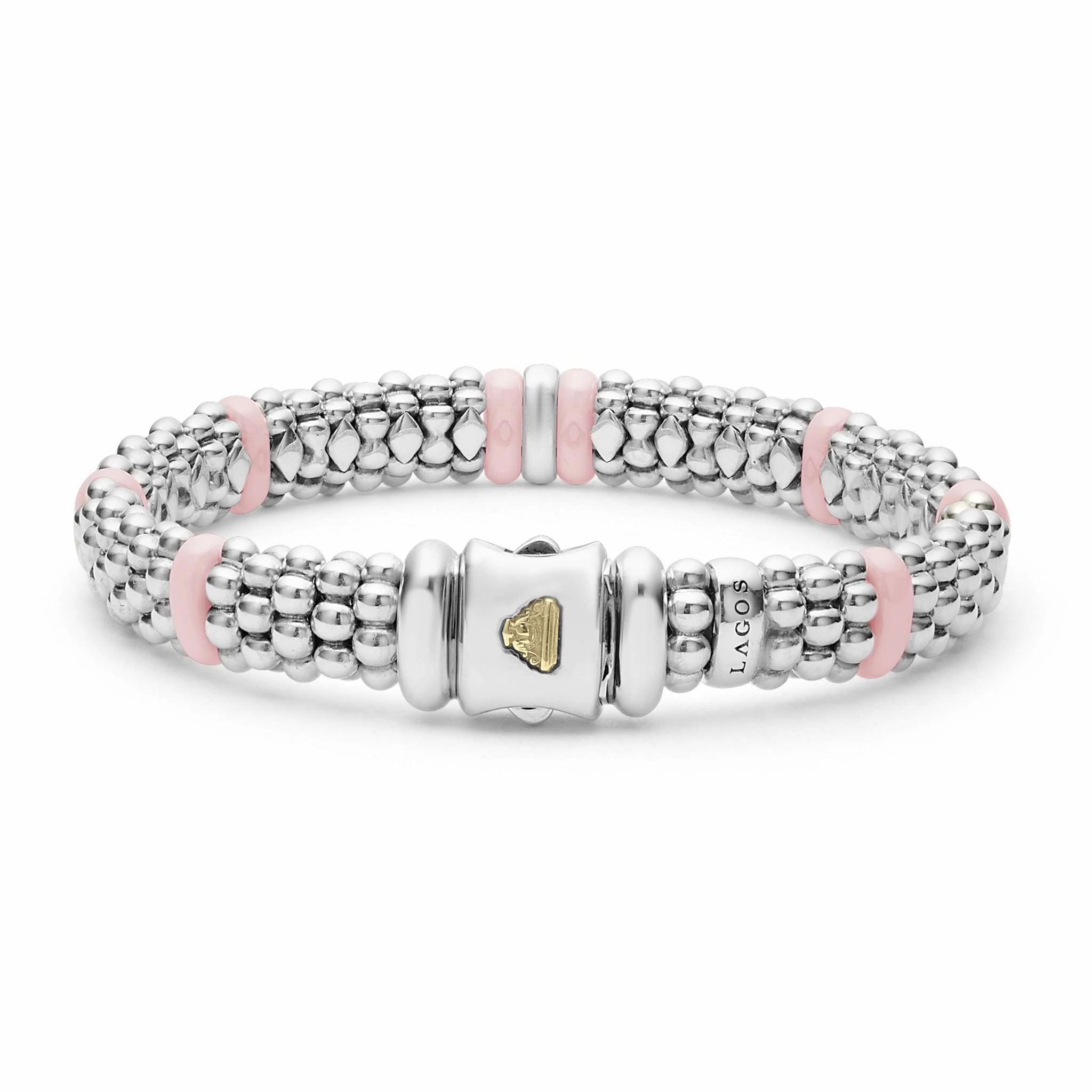 Pink Caviar Pink Single Station Diamond Caviar Bracelet | 9mm