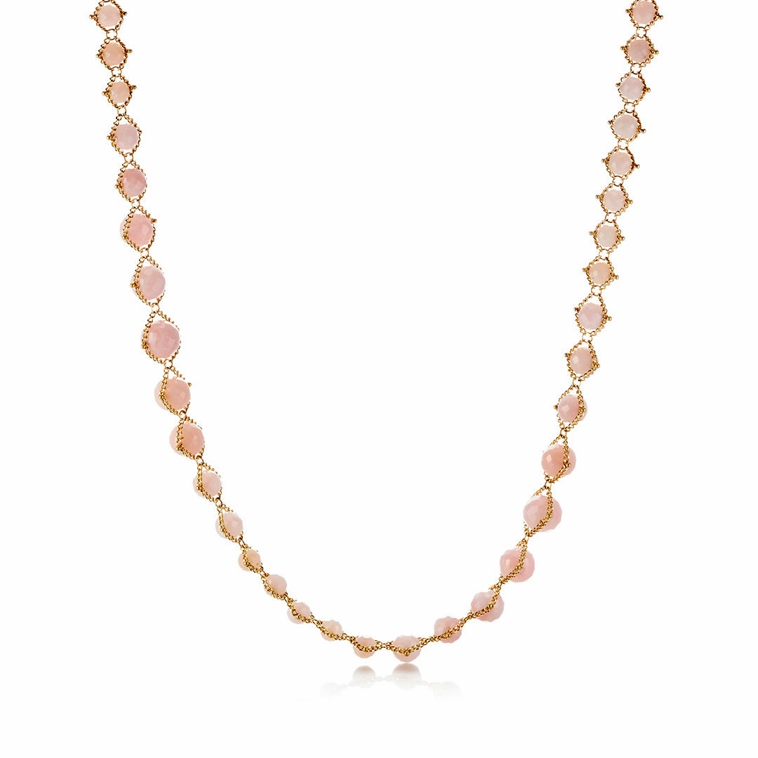 Pink Opal Woven Necklace