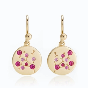 Pink Sapphire Cherry Blossom Earrings