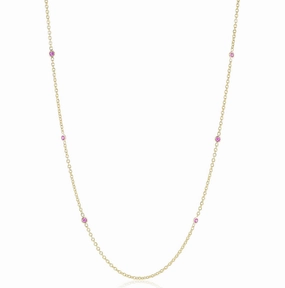 Pink Sapphire Station Necklace