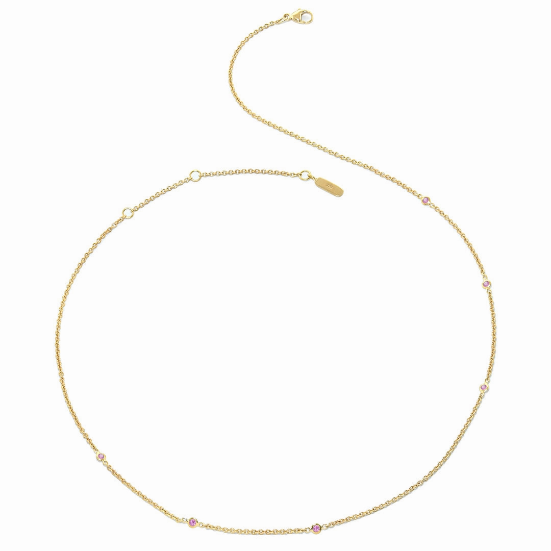 Pink Sapphire Station Necklace
