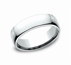 Platinum 6.5mm Euro-Dome Comfort Fit Wedding Band