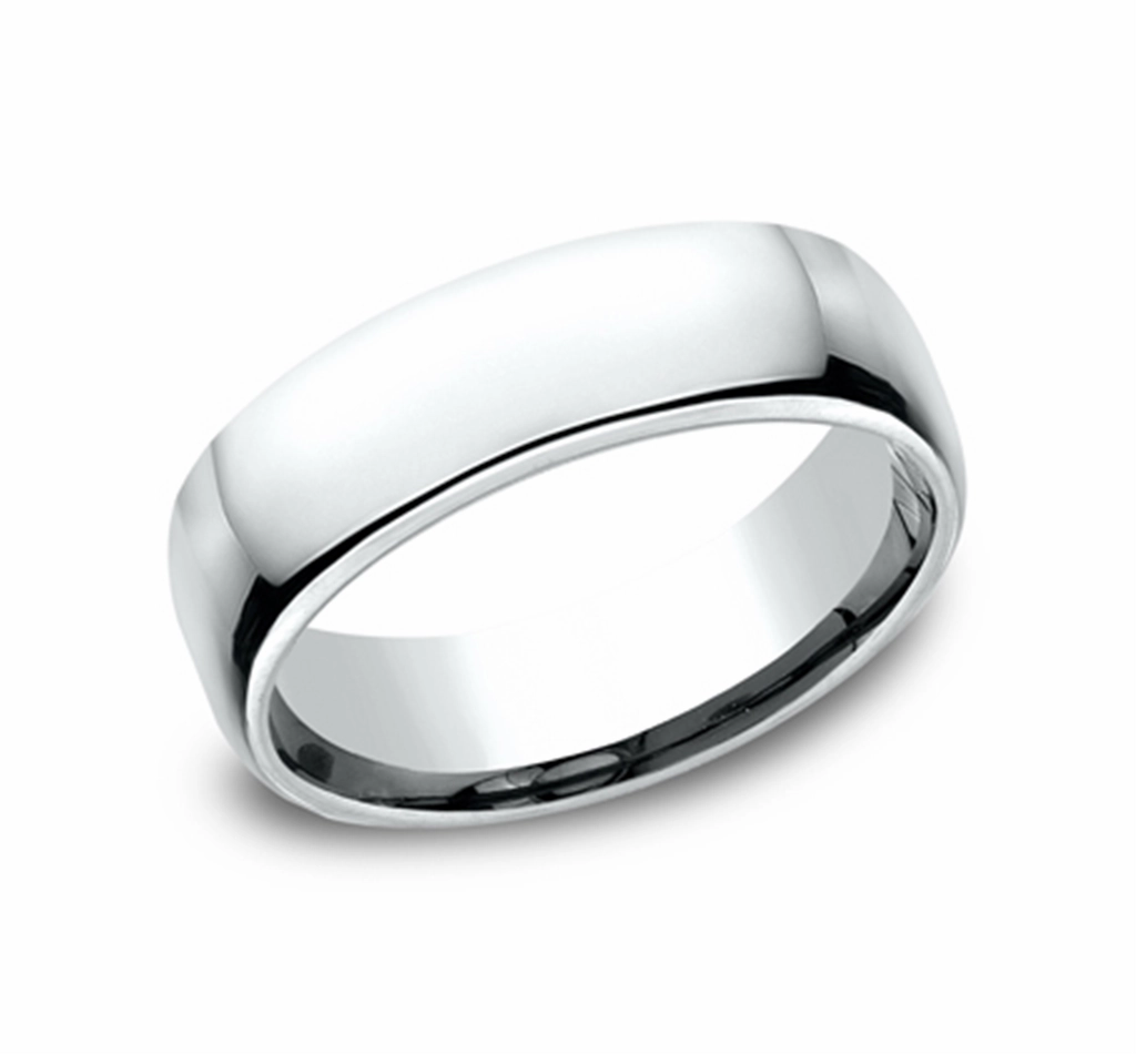Platinum 6.5mm Euro-Dome Comfort Fit Wedding Band