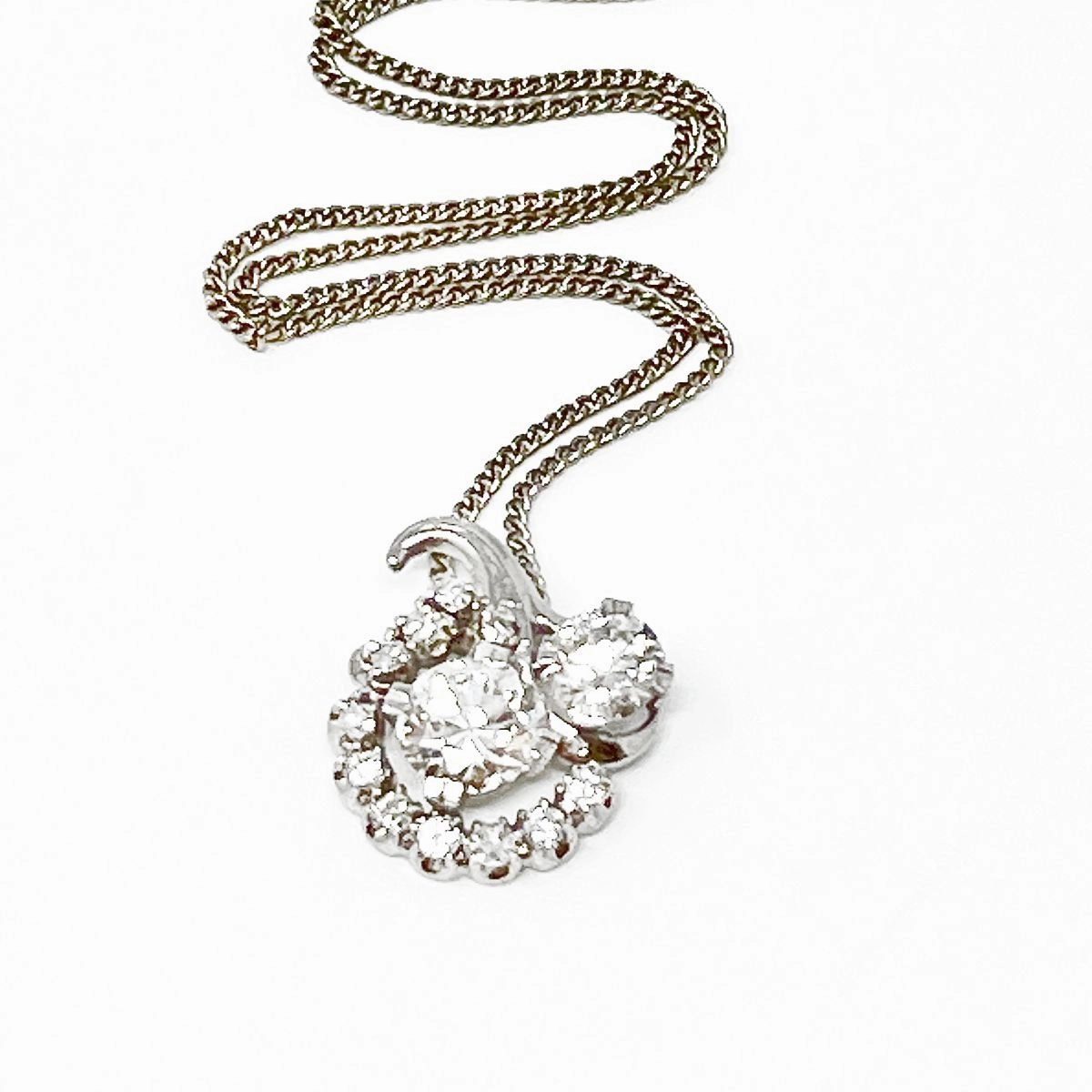 Platinum and 14K White Gold Diamond Pendant