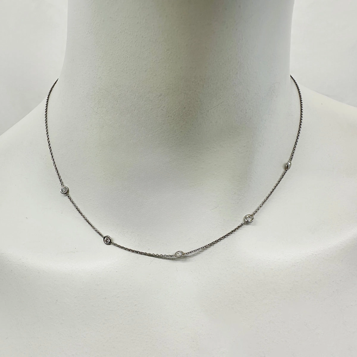 Platinum Diamond by the Yard Necklace