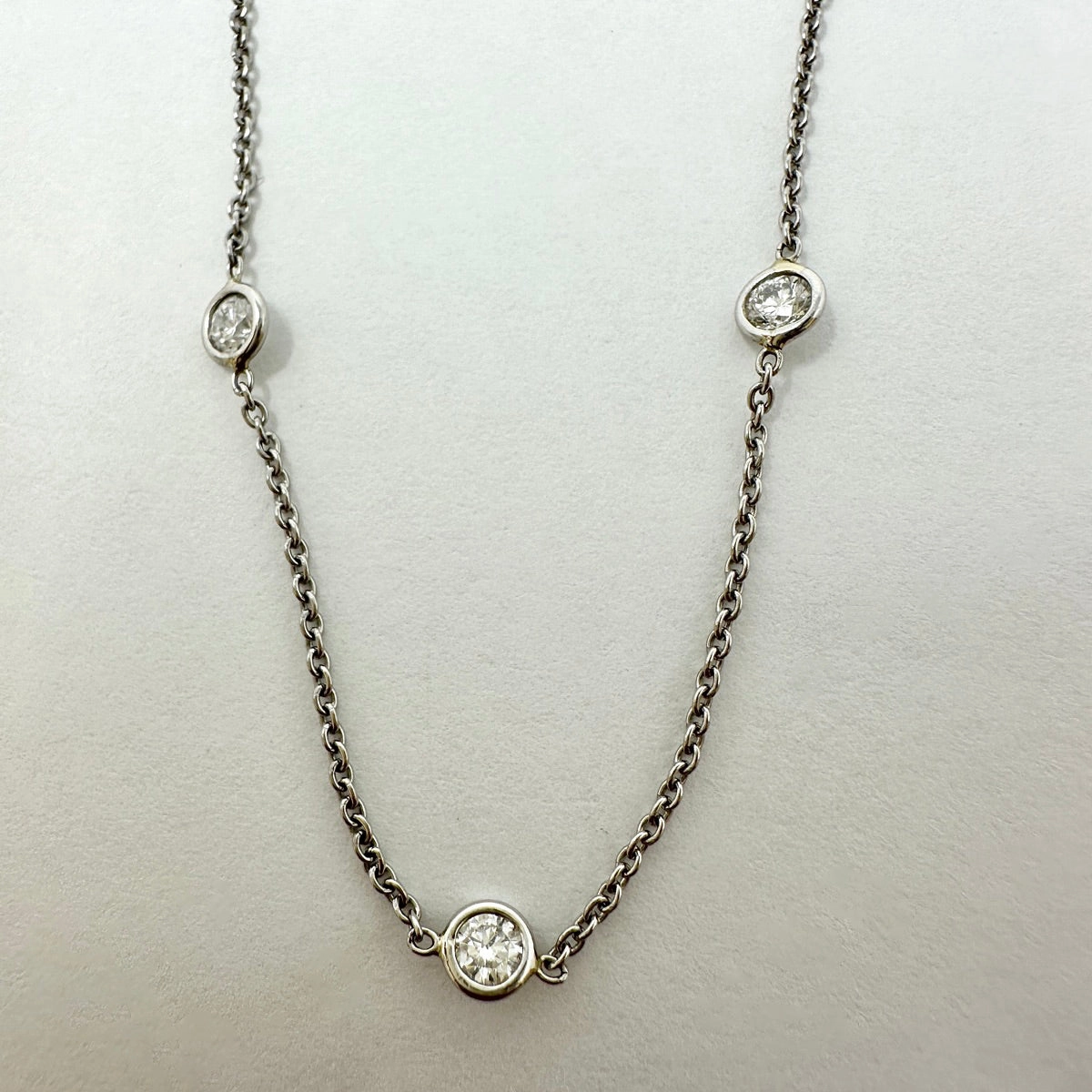 Platinum Diamond by the Yard Necklace