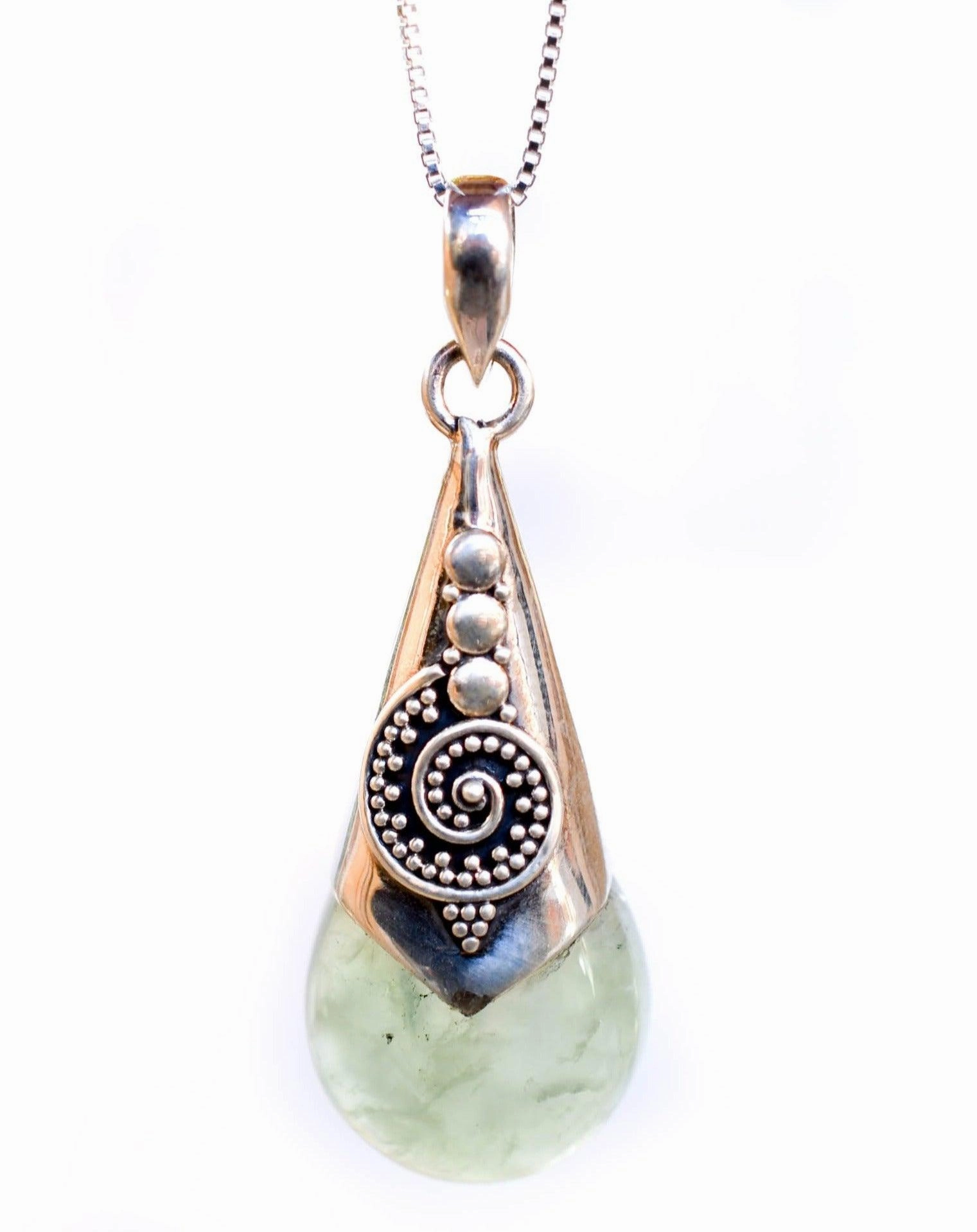 Prehnite Pendant ~ Sterling Silver 925 SMP041