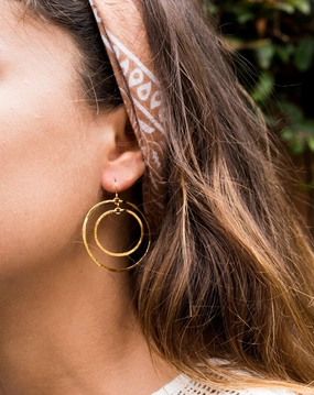 Rafaella Double Circle Earrings ~Gold Plated or Silver Plated ~ SME017
