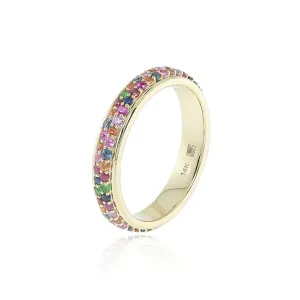 Rainbow Gemstone Eternity Band