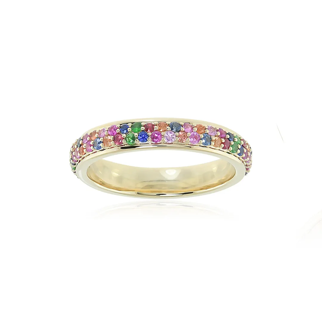 Rainbow Gemstone Eternity Band