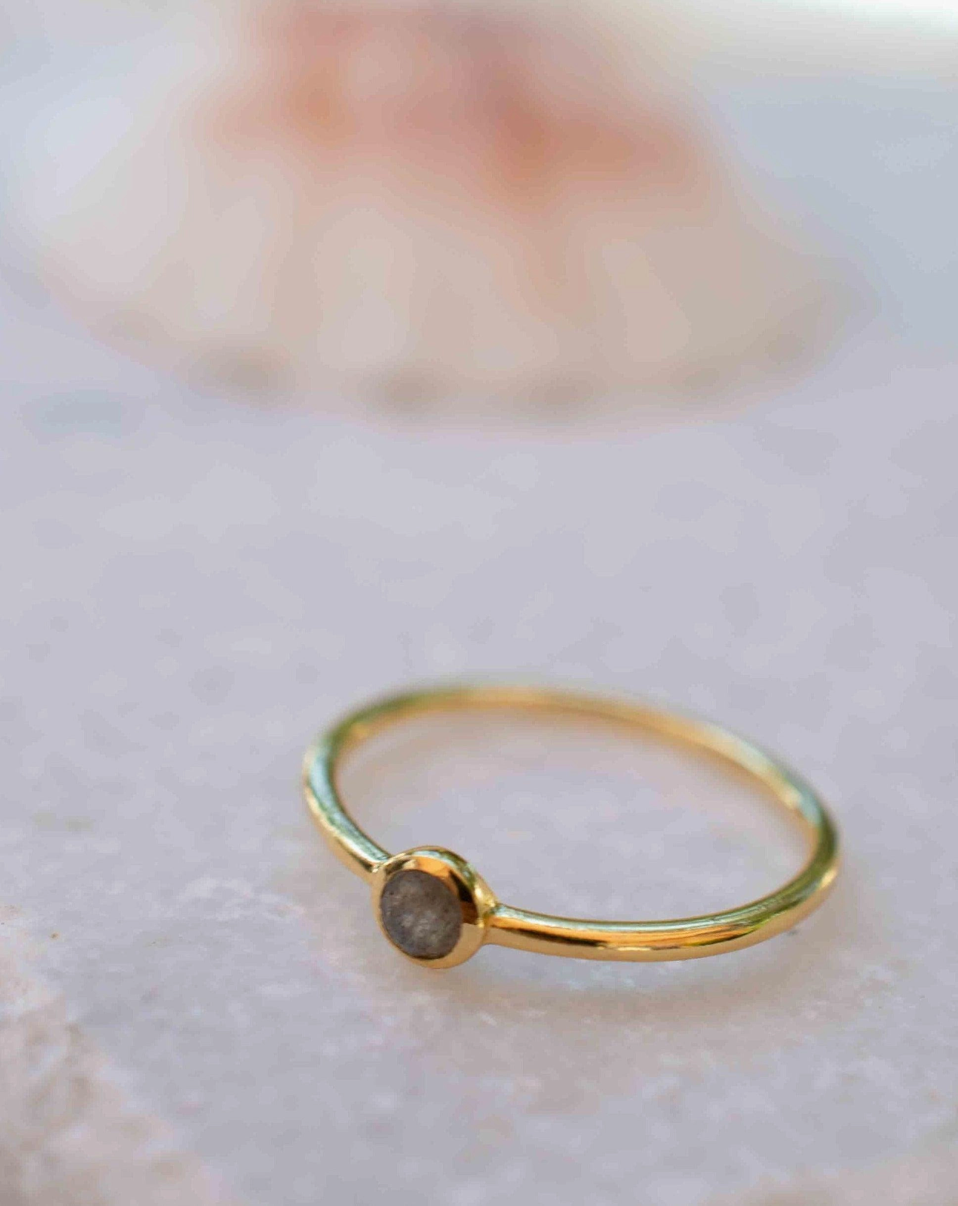 Rainbow Labradorite ~ Ring ~ 18k Gold Plated ~ MR329