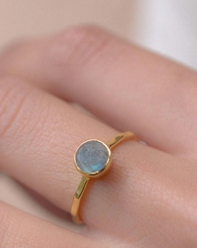 Rainbow Labradorite Ring~18k Gold Plated ~MR102