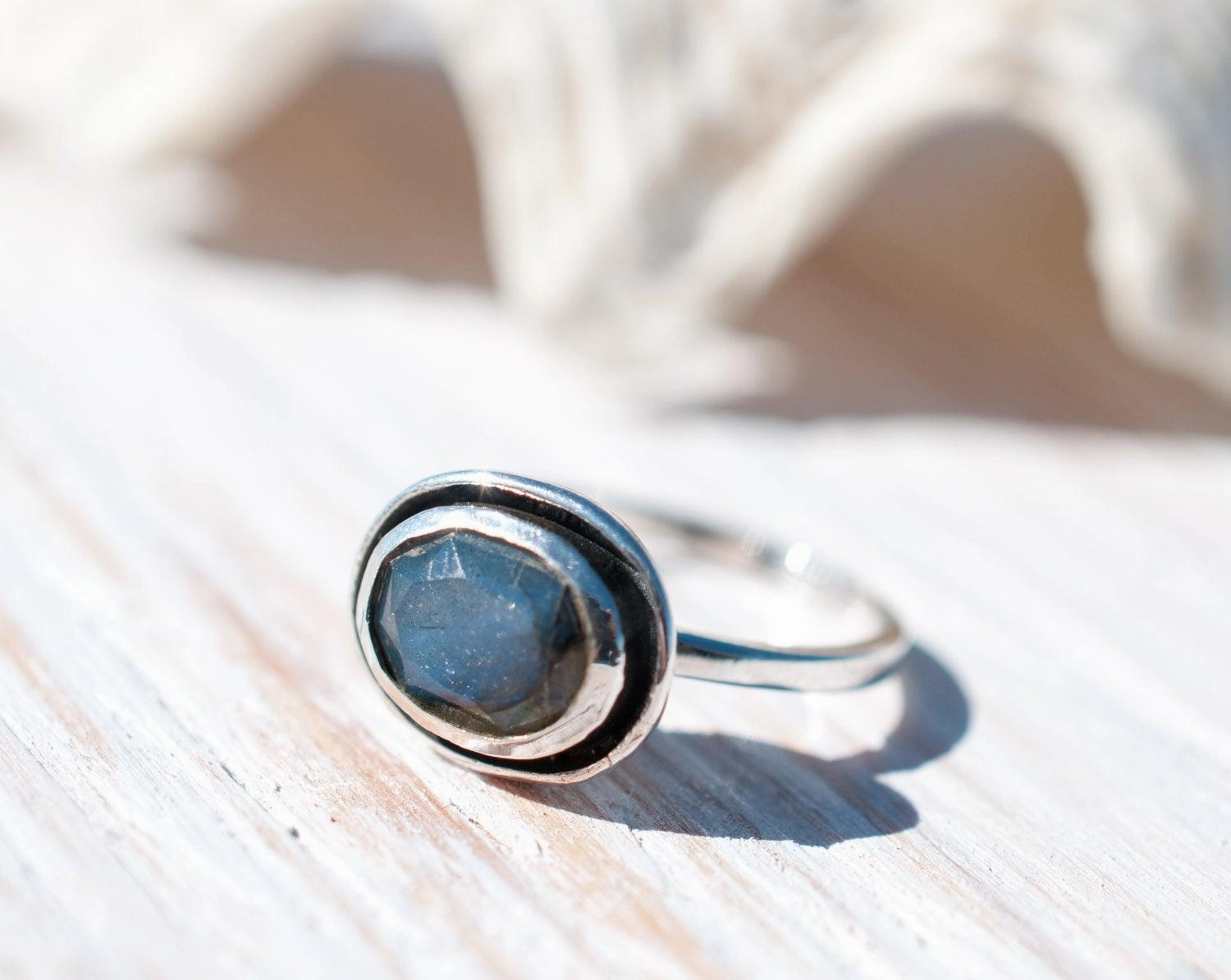 Rainbow Labradorite Ring ~ Sterling Silver 925 ~ MR090