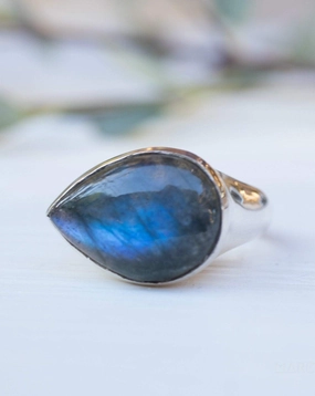 Rainbow Labradorite Ring ~ Sterling Silver 925 ~MR274
