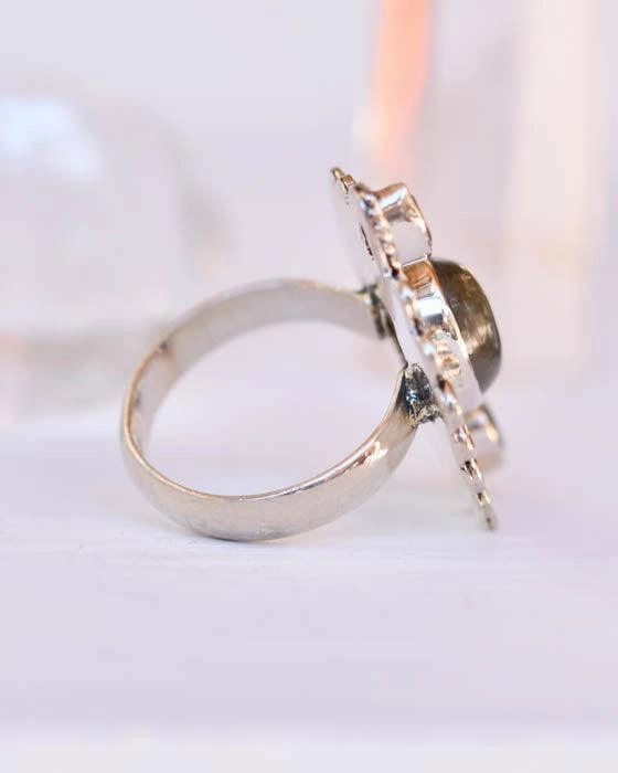 Rainbow Labradorite Ring ~Sterling Silver 925 ~ MR070
