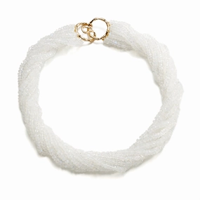 Rainbow Moonstone 9-Strand Twist Necklace
