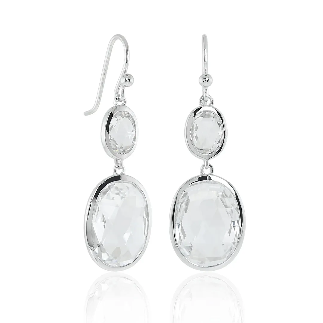 Raindrop Earrings in White Topaz