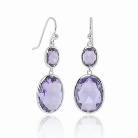 Raindrop Earrings in Amethyst
