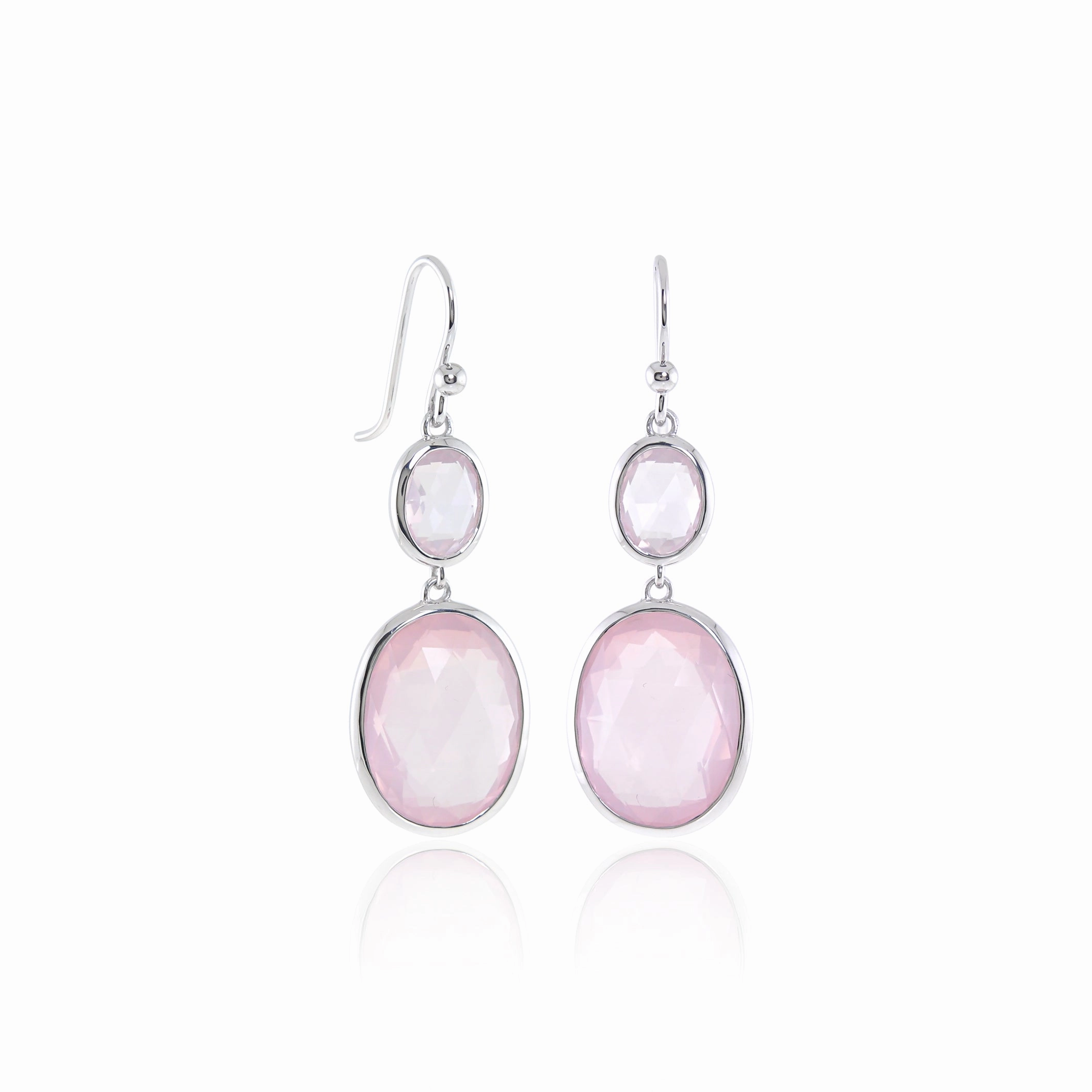 Raindrop Earrings in Rose Quartz