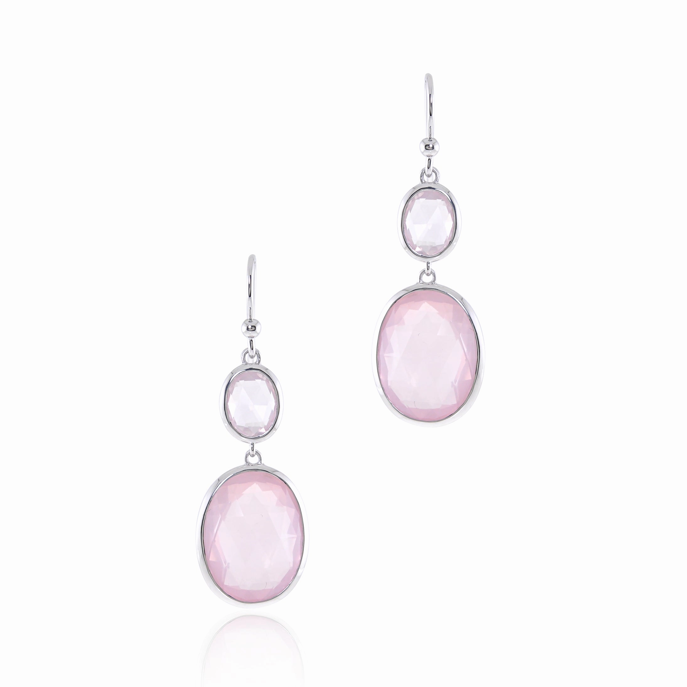 Raindrop Earrings in Rose Quartz