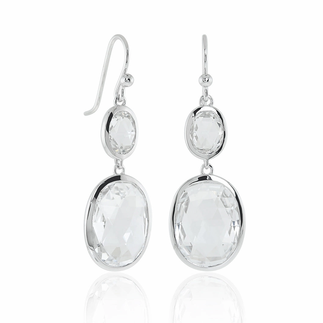 Raindrop Earrings in White Topaz