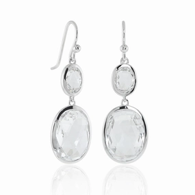 Raindrop Earrings in White Topaz