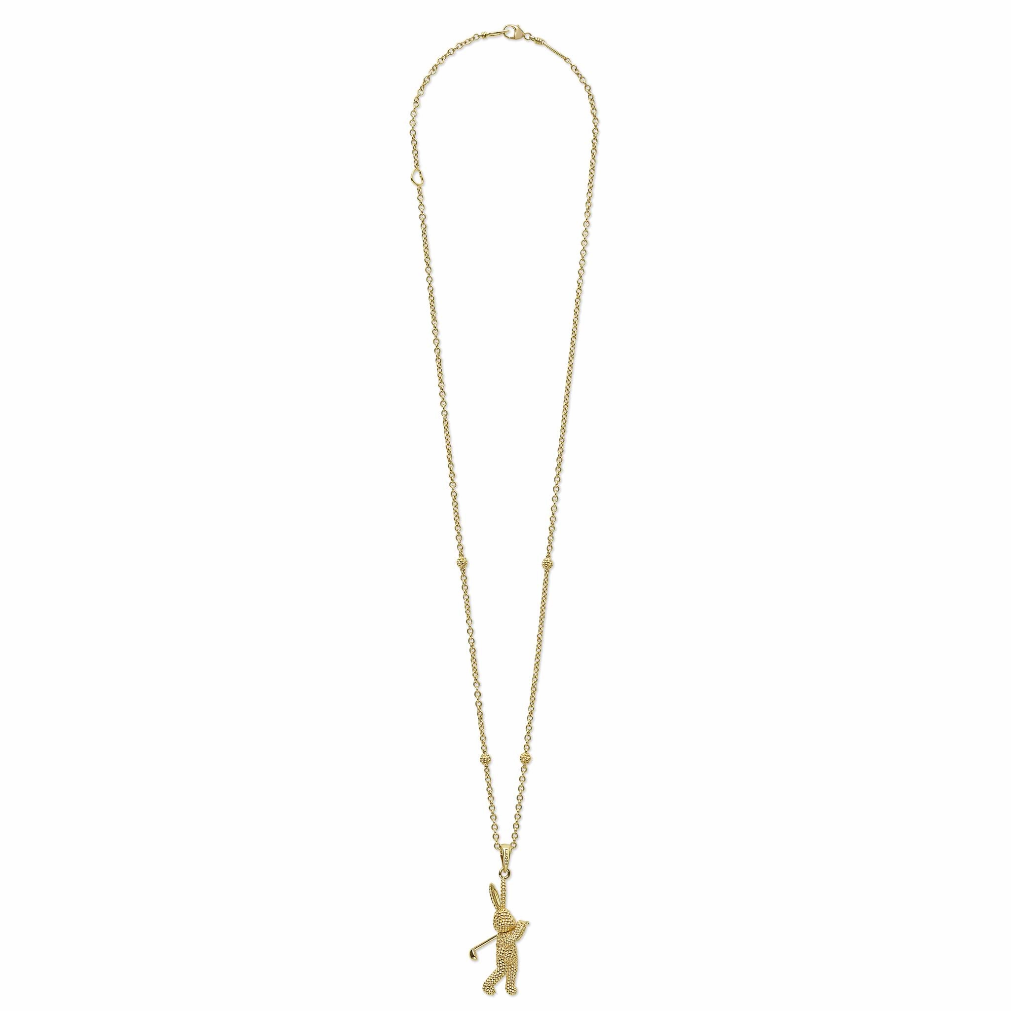 Rare Wonders 18K Gold Golf Karat Pendant Necklace