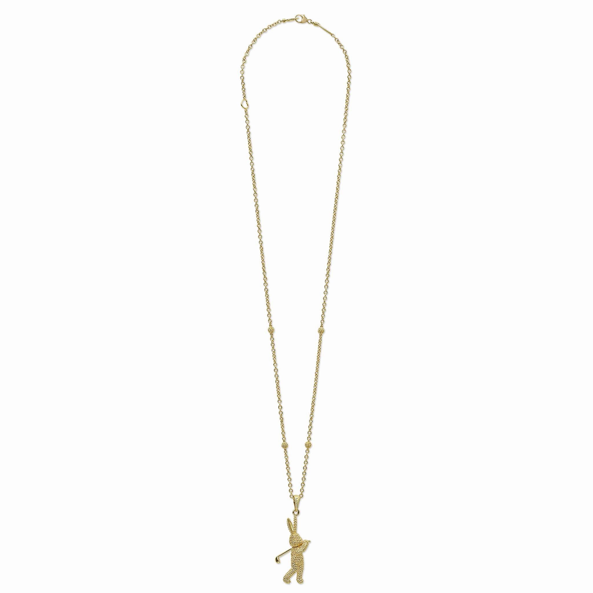 Rare Wonders 18K Gold Golf Karat Pendant Necklace