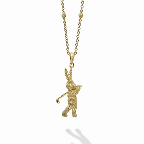 Rare Wonders 18K Gold Golf Karat Pendant Necklace