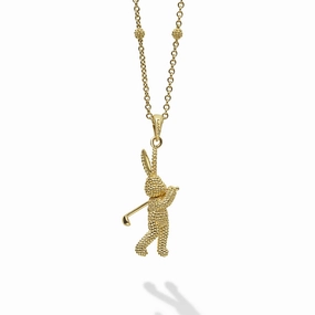 Rare Wonders 18K Gold Golf Karat Pendant Necklace