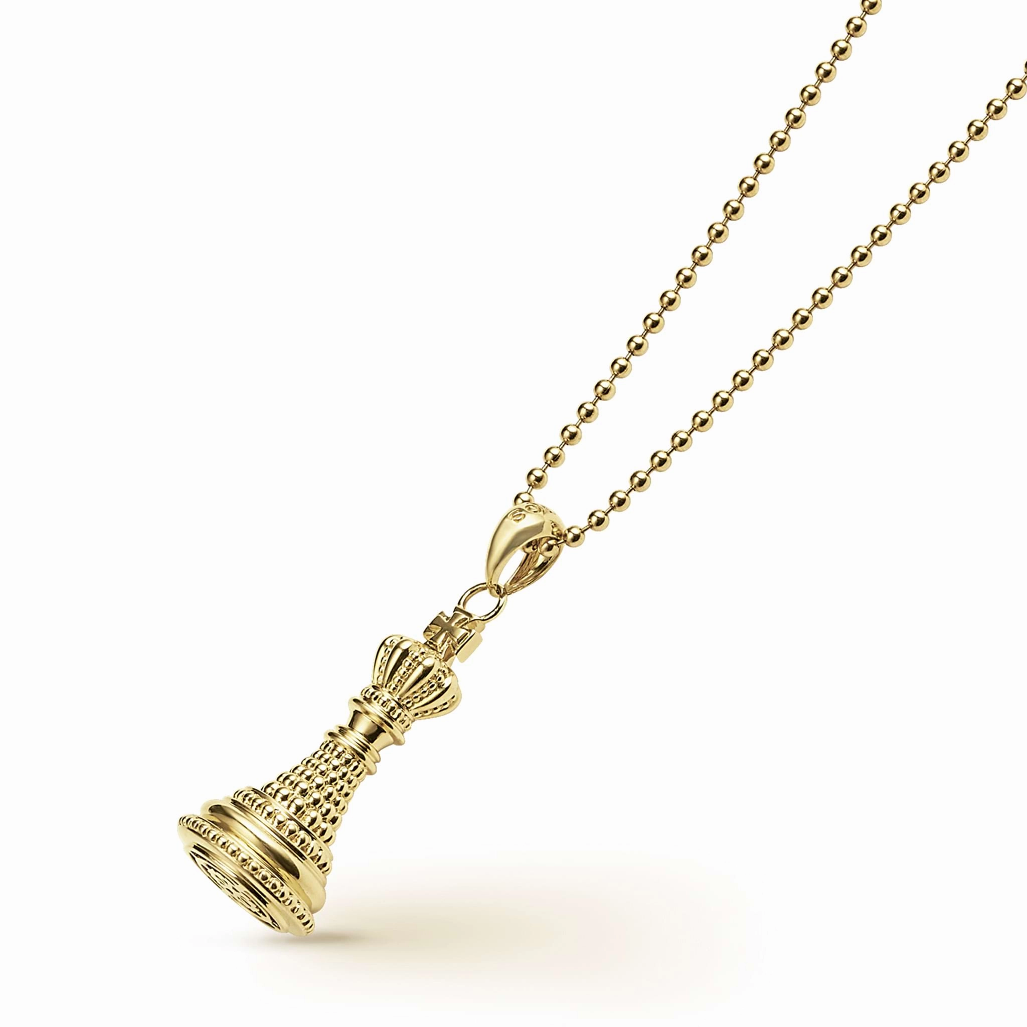 Rare Wonders 18K Gold King Pendant Necklace
