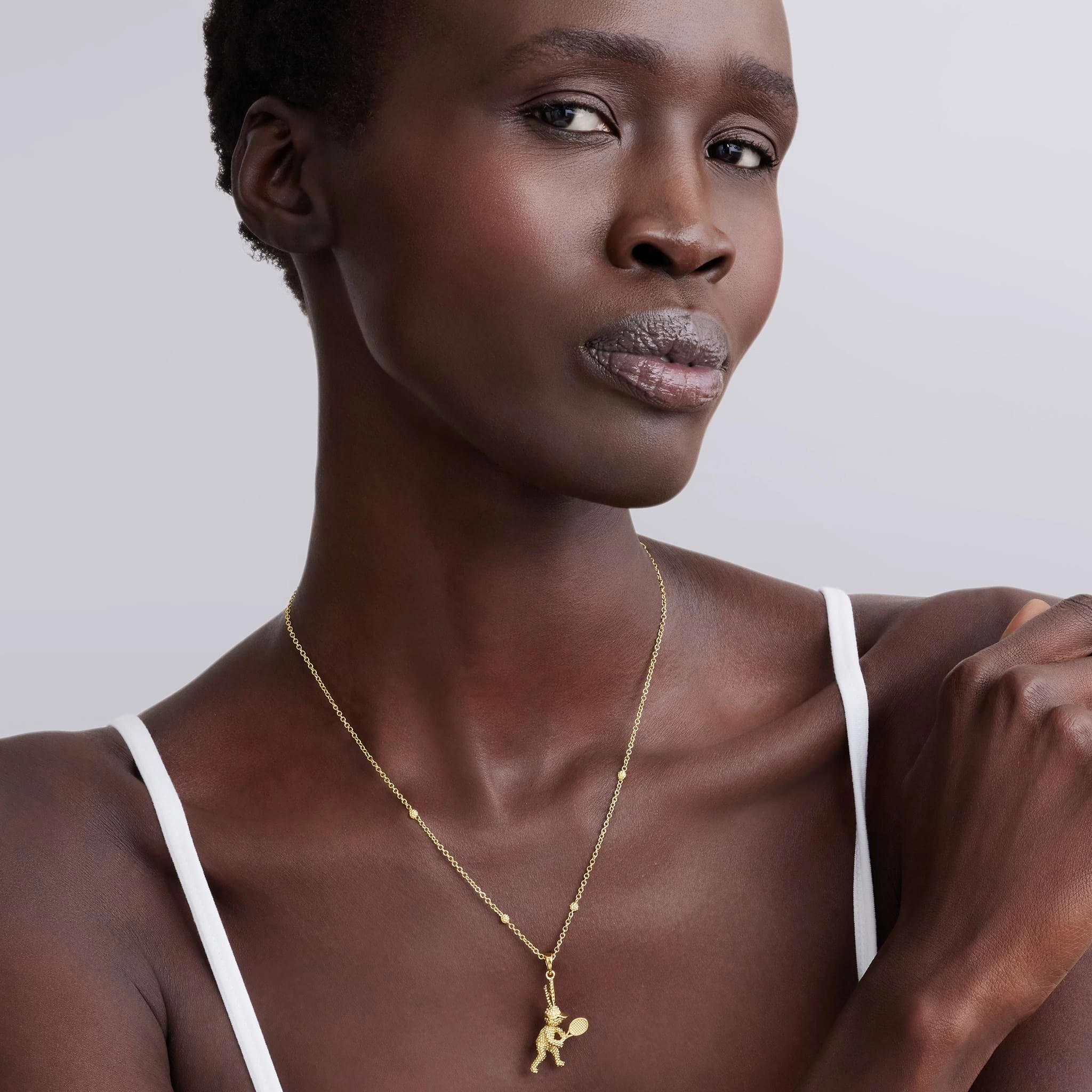 Rare Wonders 18K Gold Tennis Karat Pendant Necklace