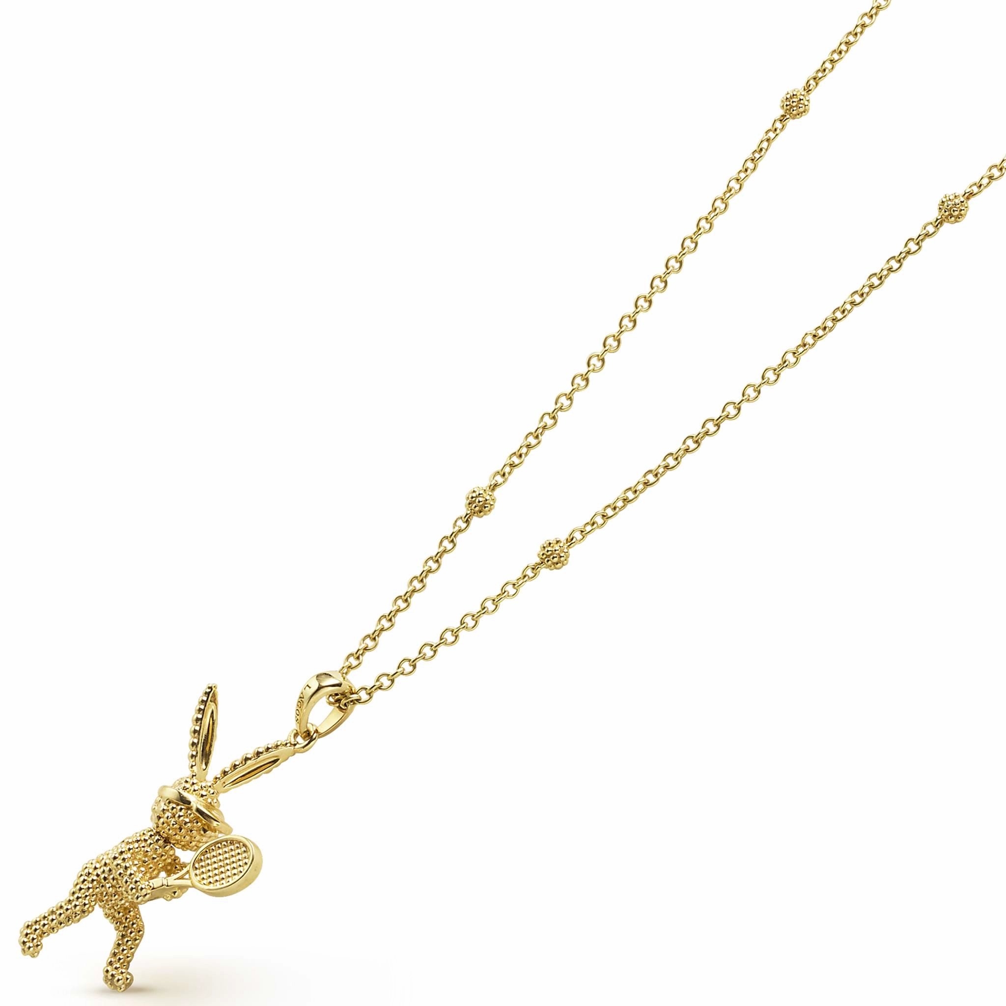 Rare Wonders 18K Gold Tennis Karat Pendant Necklace