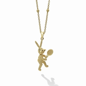 Rare Wonders 18K Gold Tennis Karat Pendant Necklace