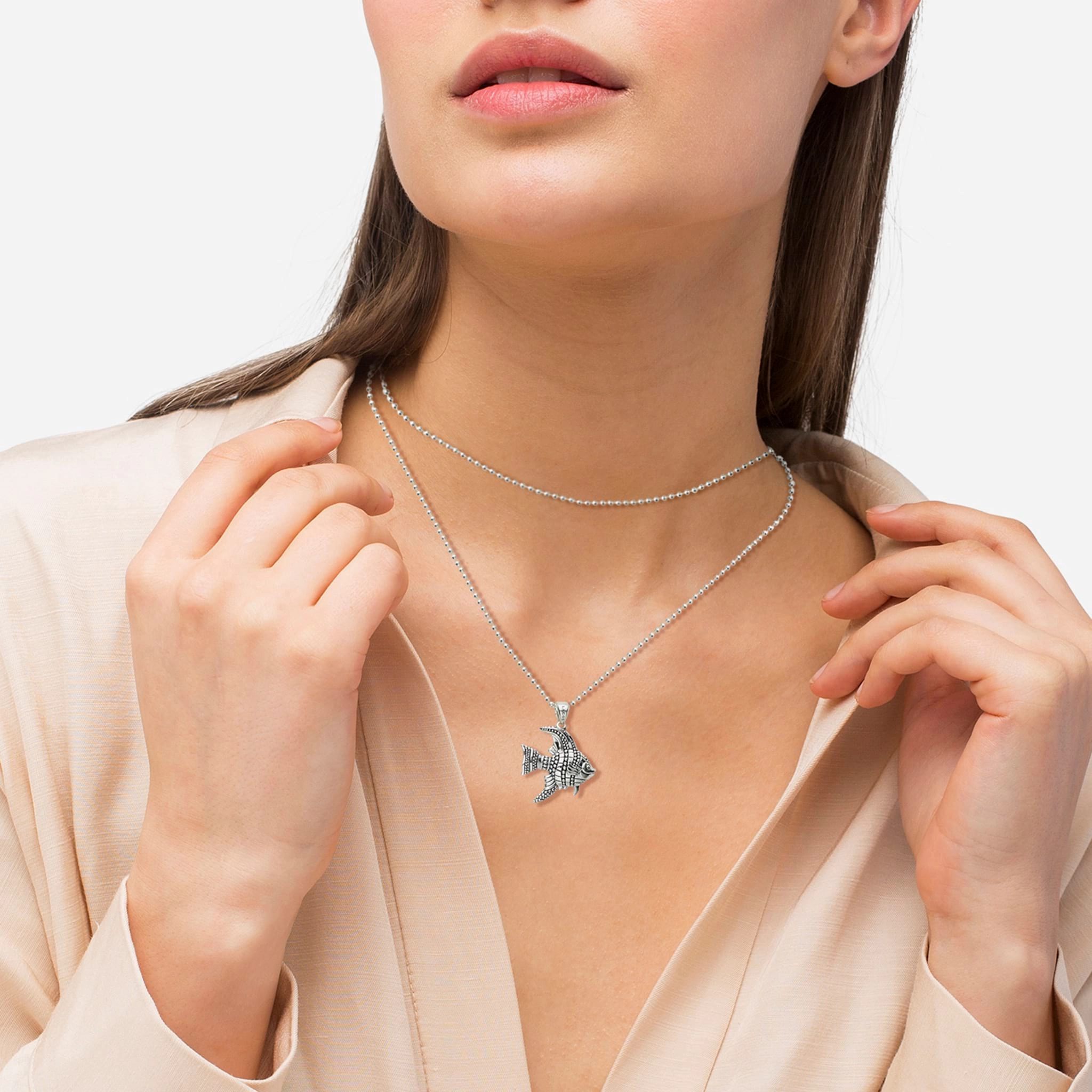 Rare Wonders Angel Fish Pendant Necklace