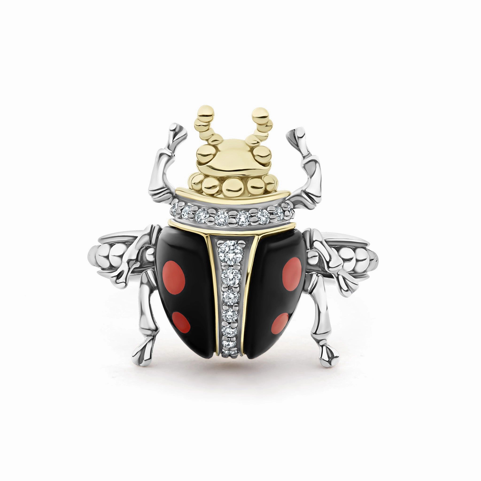 Rare Wonders Onyx Beetle Diamond Ring