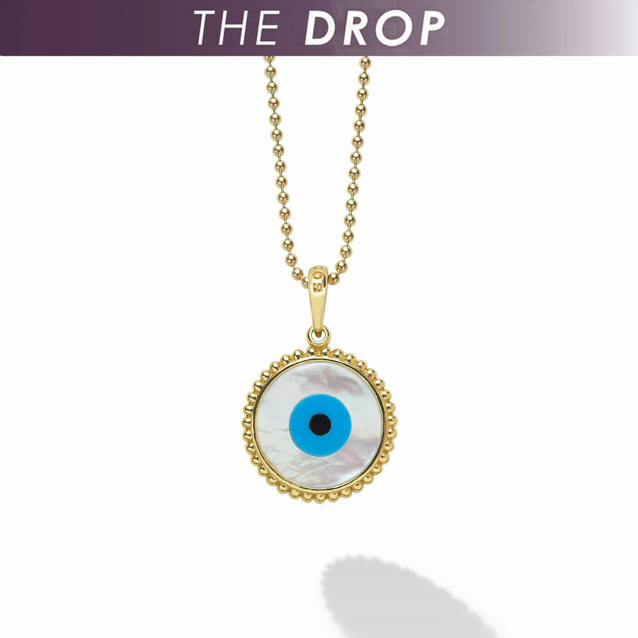 Rare Wonders The Drop 18K Gold Mother Of Pearl Evil Eye Pendant Necklace