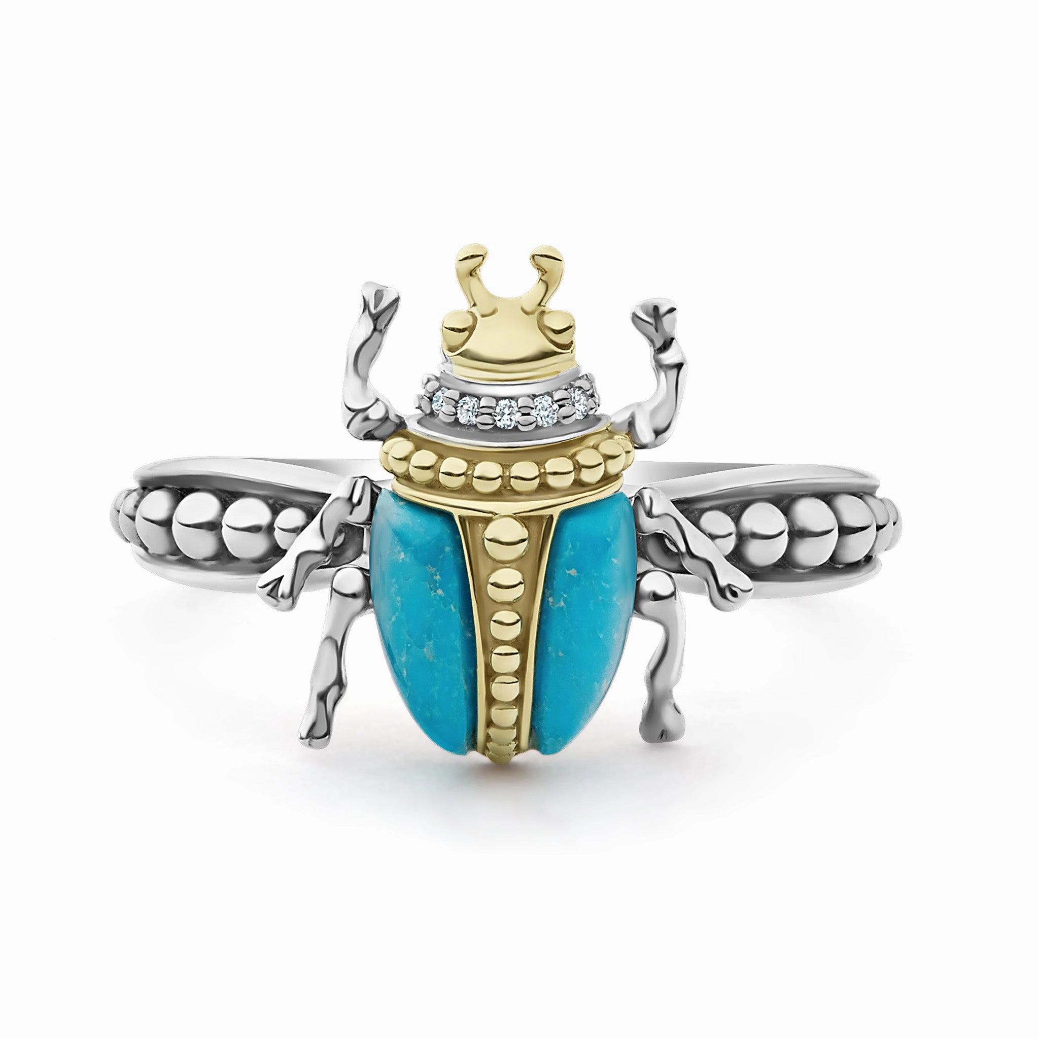 Rare Wonders Turquoise Beetle Diamond Ring