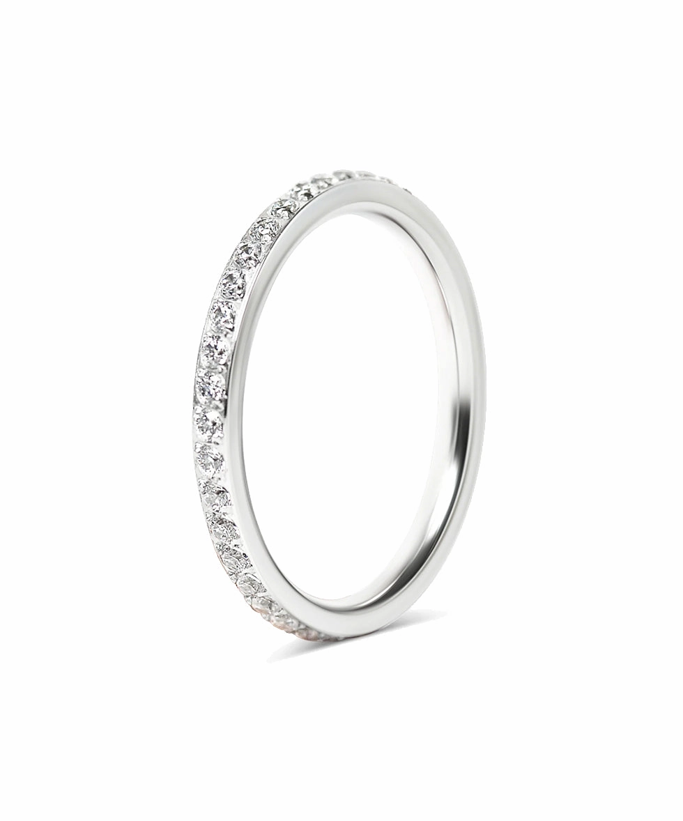 Regent Diamonette Stacking Ring-Silver