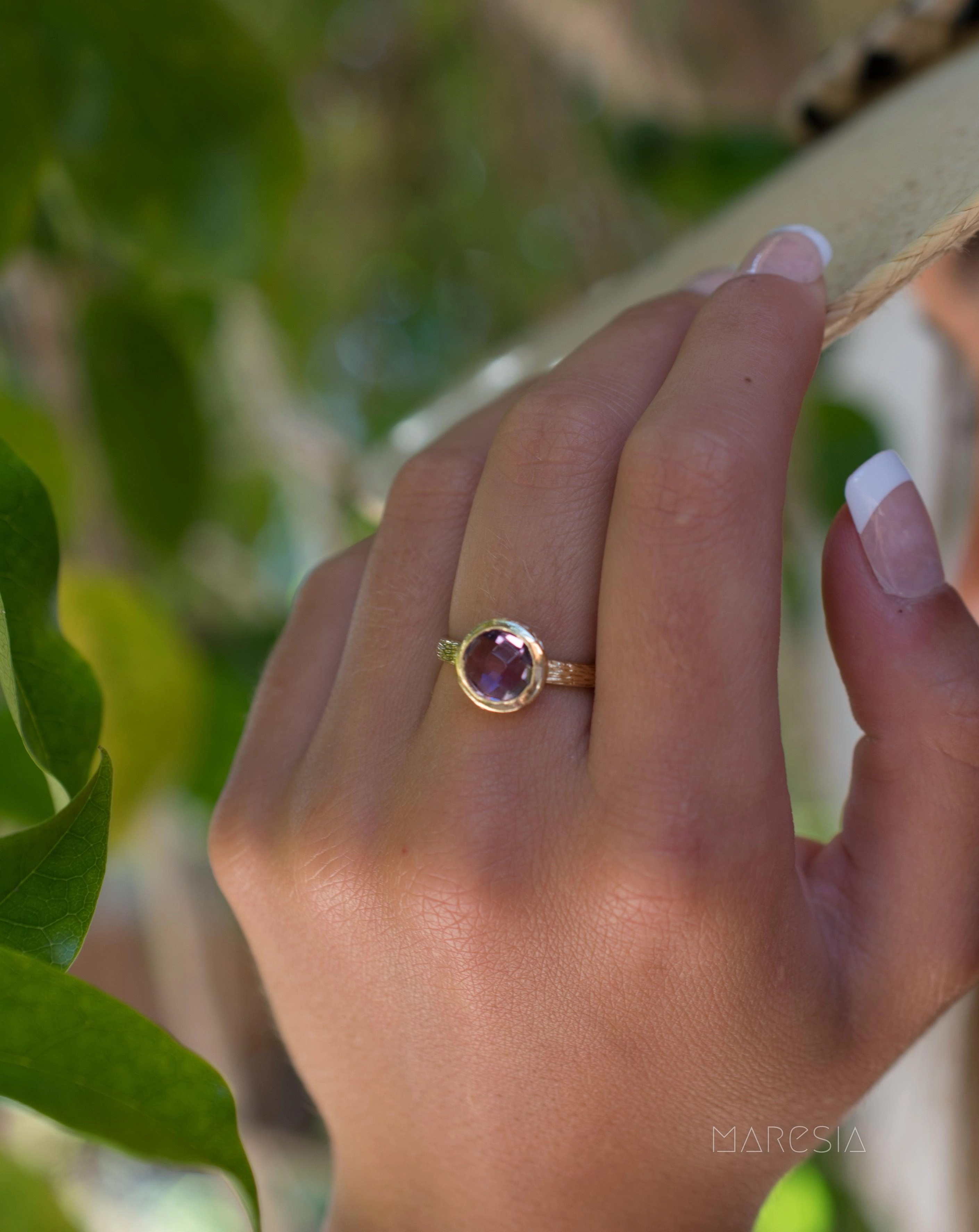 Renata Amethyst Gold Ring ~ 18k Gold Plated ~ SMR121