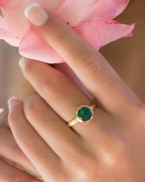Renata Green Onyx Gold Ring ~ 18k Gold Plated ~ SMR115