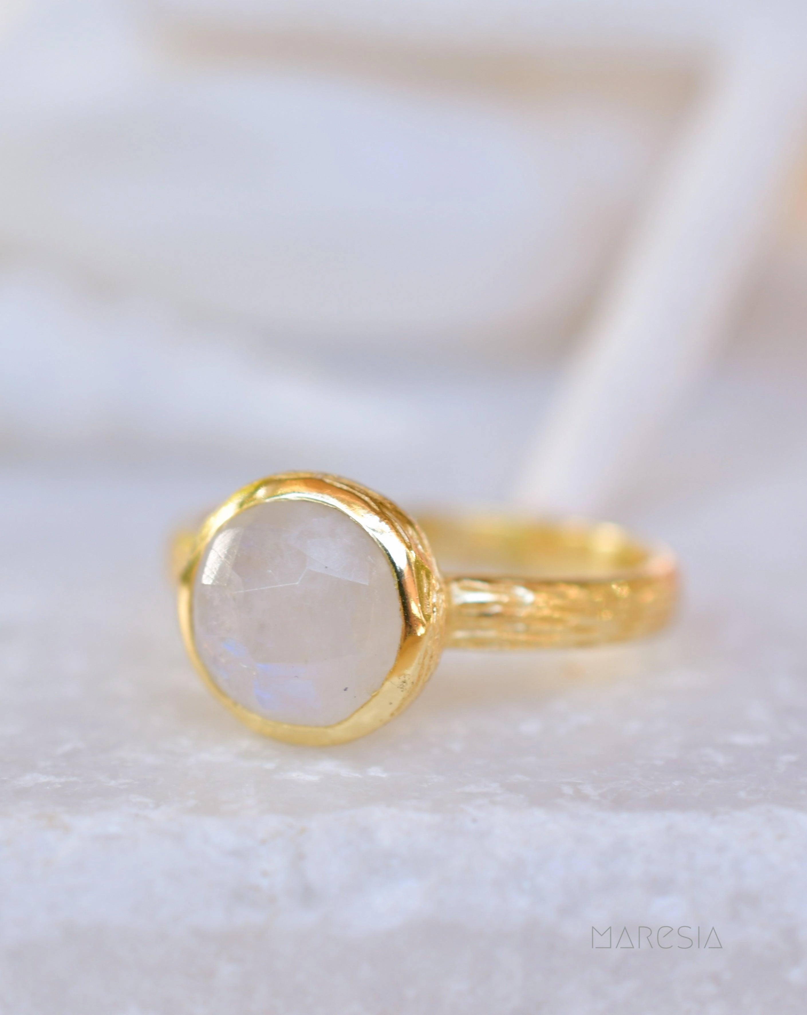 Renata Moonstone Gold Ring ~ 18k Gold Plated ~ SMR123