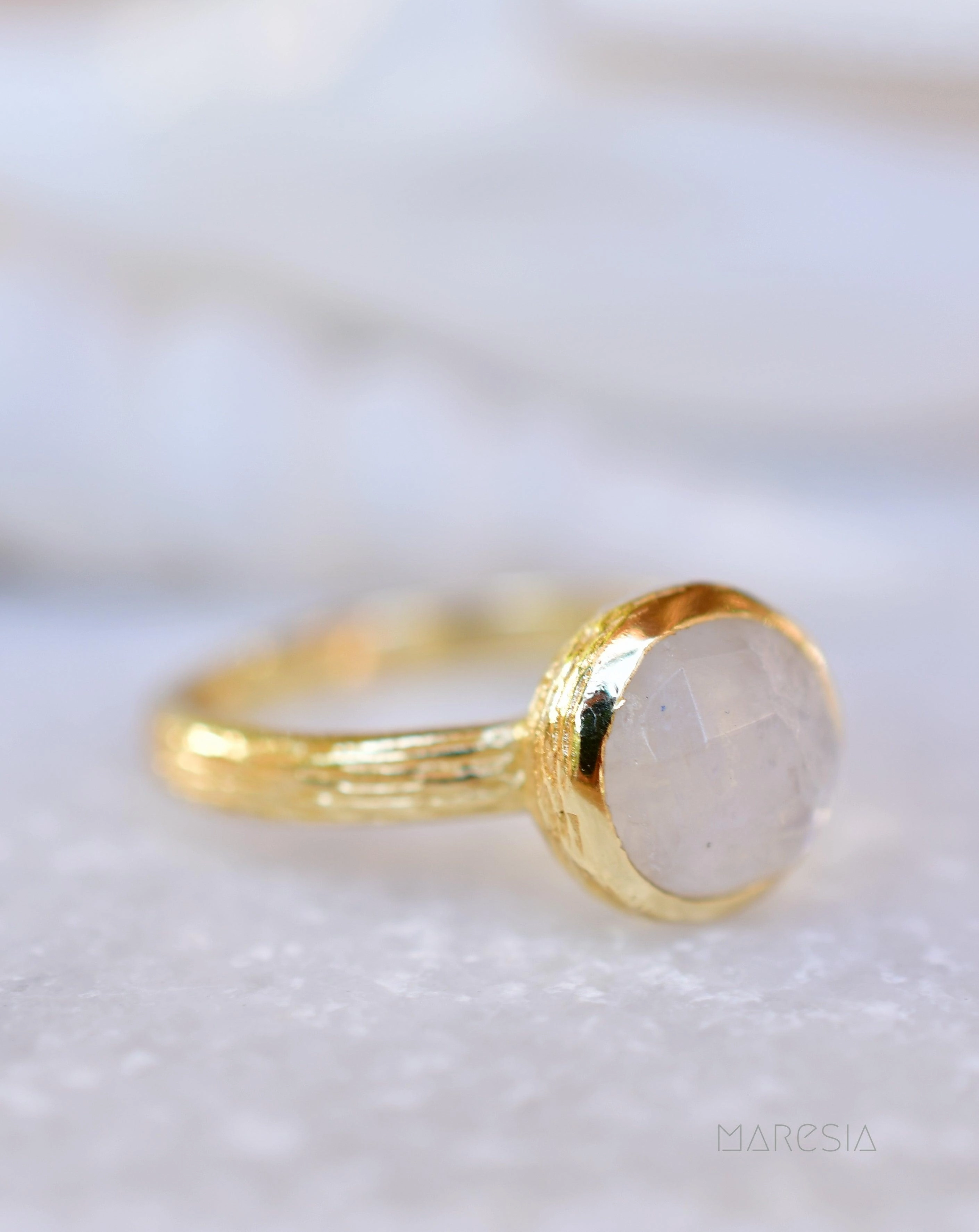 Renata Moonstone Gold Ring ~ 18k Gold Plated ~ SMR123