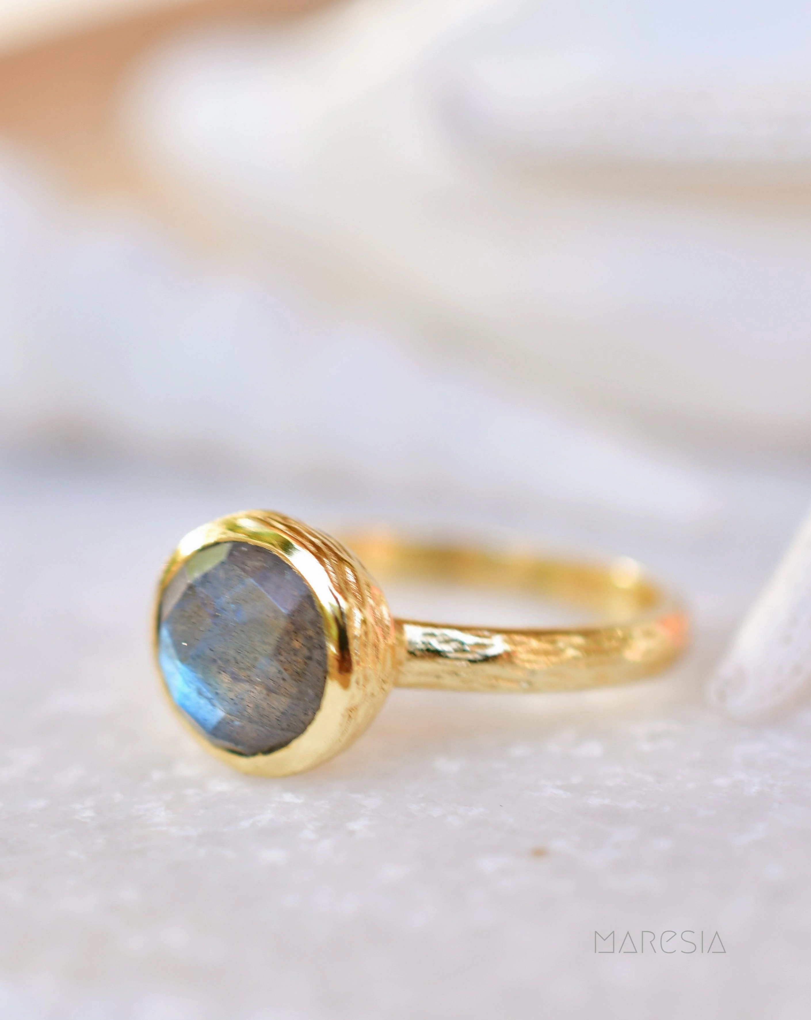 Renata Rainbow Labradorite Ring ~ 18k Gold Plated ~ SMR122