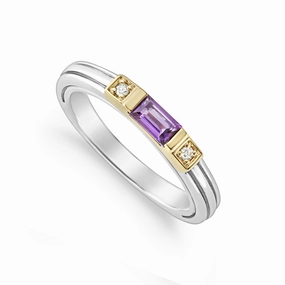 Rittenhouse Amethyst and Diamond Stacking Ring