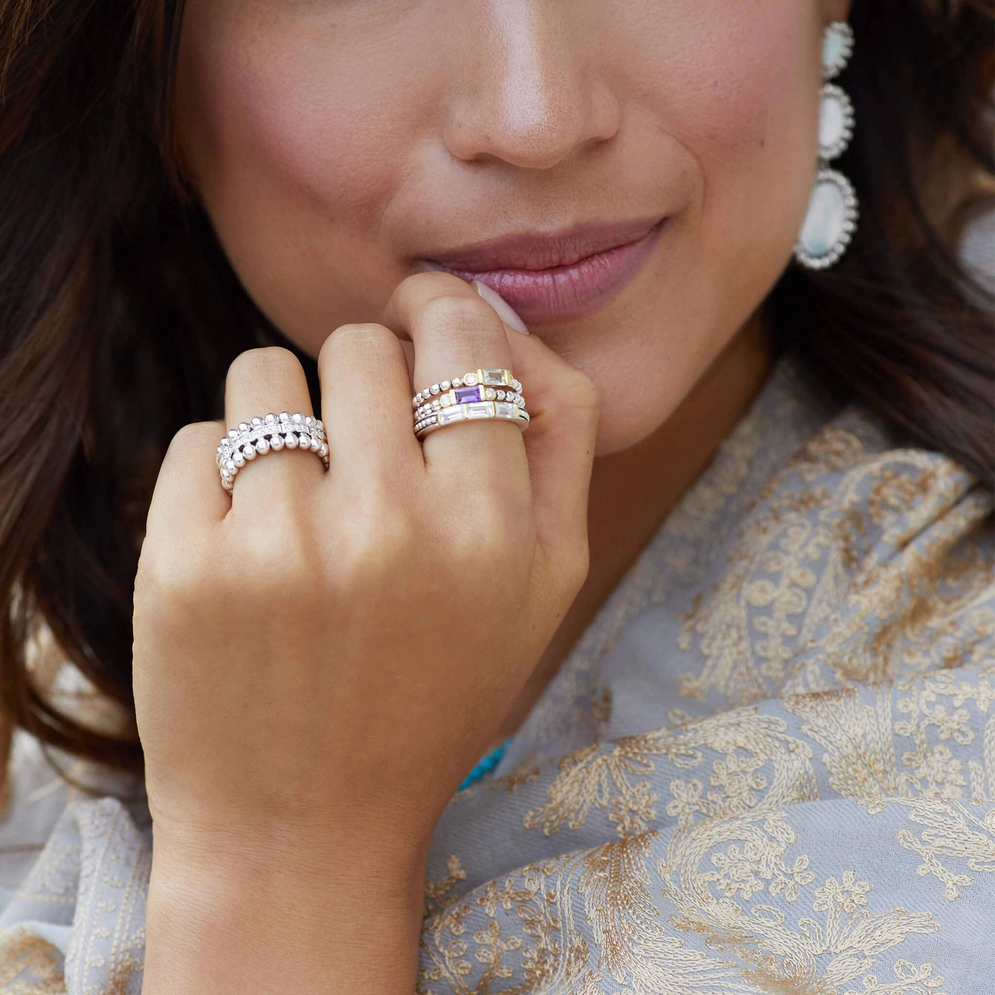 Rittenhouse Amethyst and Diamond Stacking Ring