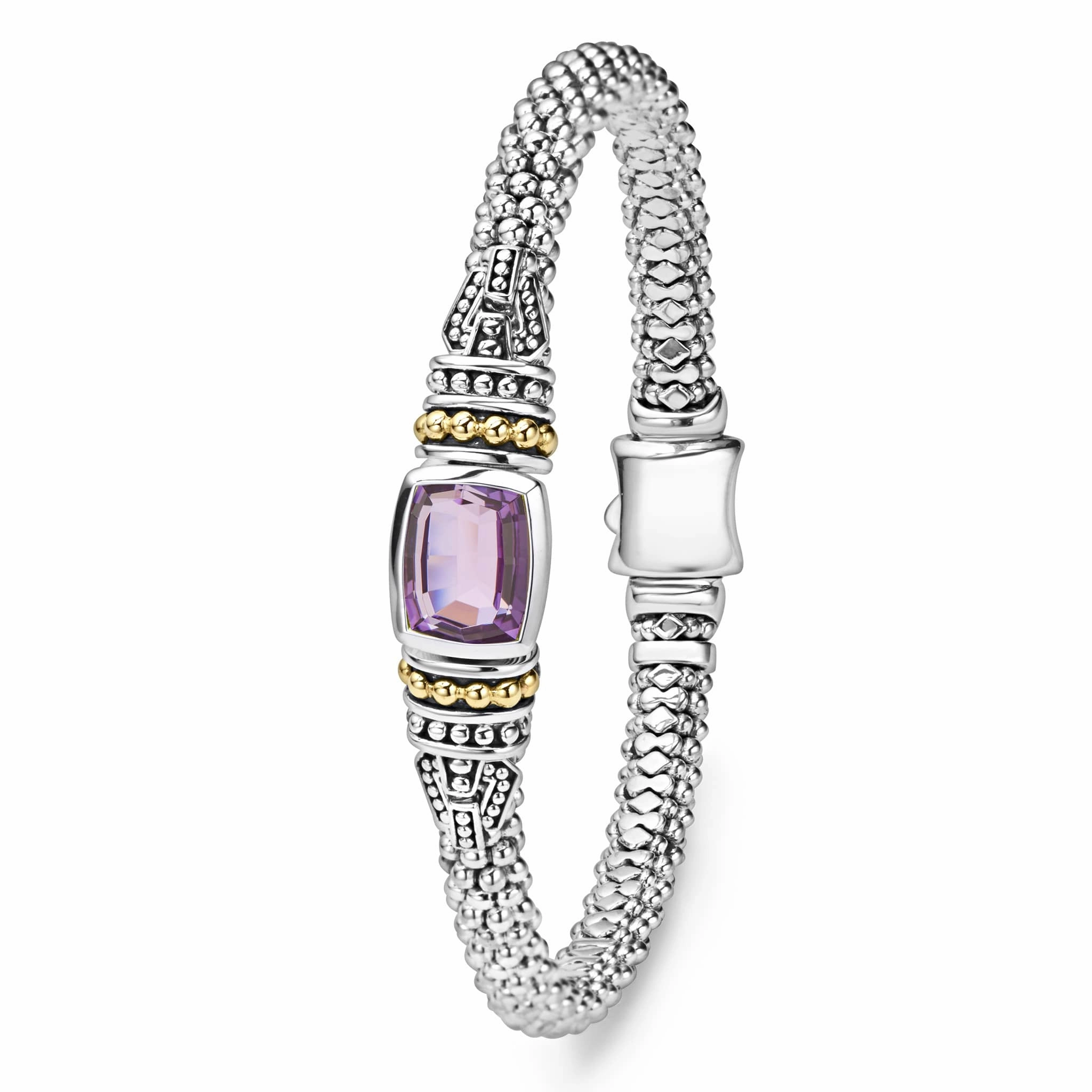 Rittenhouse Amethyst Caviar Bracelet | 6mm