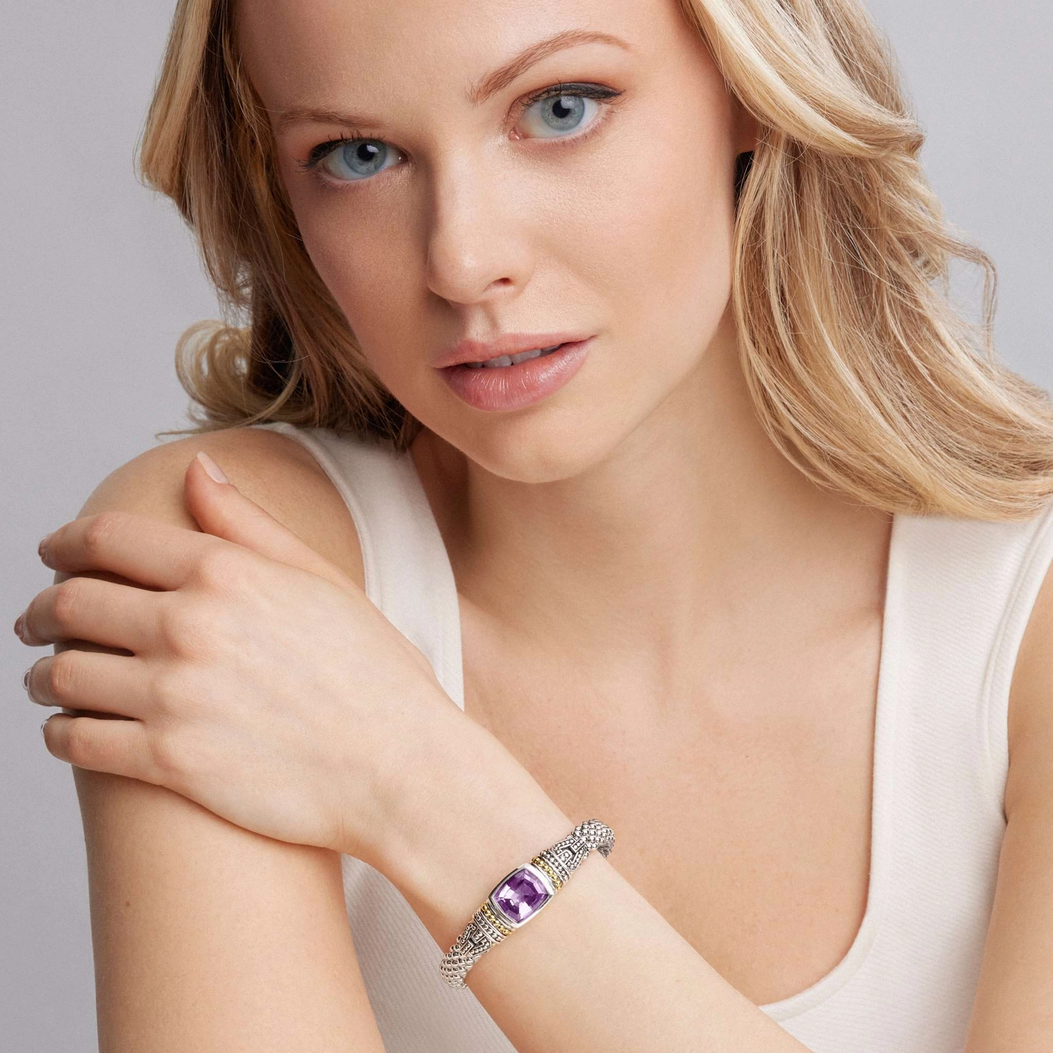 Rittenhouse Amethyst Caviar Bracelet | 9mm